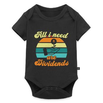 Tout ce dont j’ai besoin, ce sont des dividendes / actions - Body à manches courtes Premium Bébé - noir - Devant