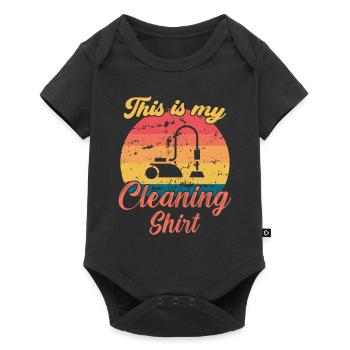This is my Cleaning Outfit / Putzen - Baby Premium Kurzarmbody - Schwarz - Vorne