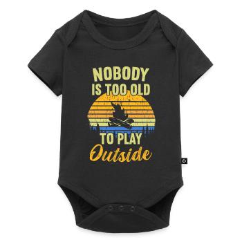 Nobody is too old to play outside / Bushcraft - Baby Premium short-sleeve bodysuit - black - Front