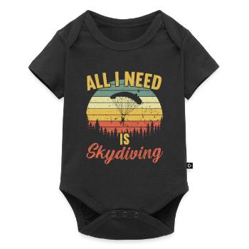 All I need is Skydiving / Fallschirmspringen - Baby Premium short-sleeve bodysuit - black - Front