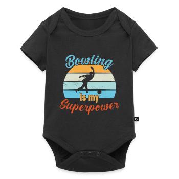 Bowling est mon superpouvoir / Bowling - Body à manches courtes Premium Bébé - noir - Devant