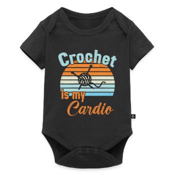 Crochet is my Cardio / Häkeln - Baby Premium short-sleeve bodysuit - black - Front