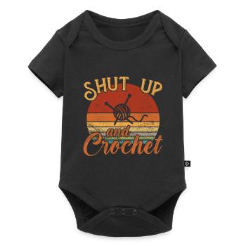 Shut up and Crochet / Häkeln - Baby Premium short-sleeve bodysuit - black - Front