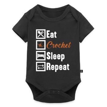 Eat Crochet Sleep Repeat / Häkeln - Baby Premium short-sleeve bodysuit - black - Front