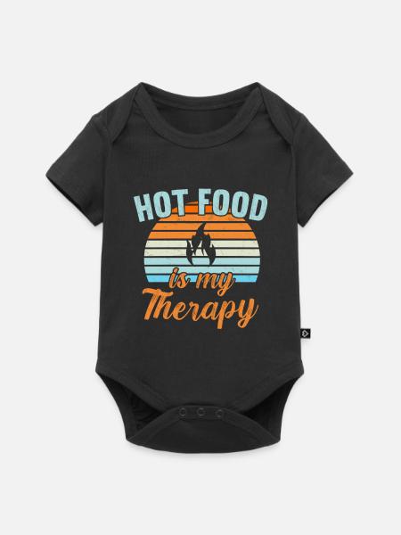 La nourriture chaude est ma thérapie / Scharfes Essen - Body à manches courtes Premium Bébé - noir