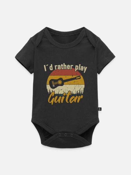 Je préfère jouer de la guitare / Gitarre - Body à manches courtes Premium Bébé - noir