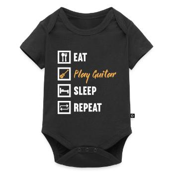 Manger Jouer Guitare Sommeil Répéter / Gitarre - Body à manches courtes Premium Bébé - noir - Devant