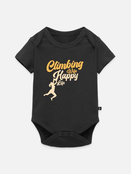 Climbing Klettern Kletterer Bouldern Bergsteiger - Baby Premium Kurzarmbody - Schwarz