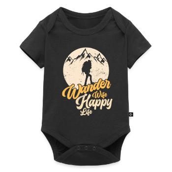 Hiking Hikers Mountains Mountaineering Hiking Girl - Baby Premium short-sleeve bodysuit - black - Front