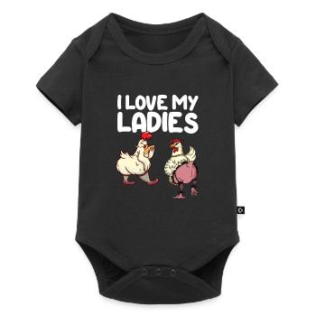 I Love My Ladies I Funny Chicken - Baby Premium short-sleeve bodysuit - black - Front