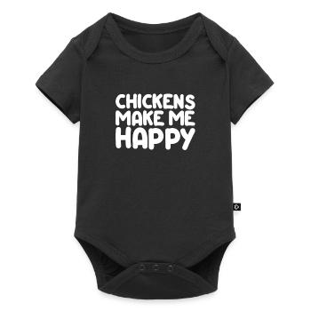 Chickens Make Me Happy I Cute Farmer - Baby Premium short-sleeve bodysuit - black - Front