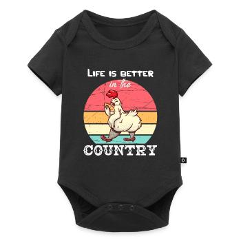 La vie est meilleure dans le pays I agriculteur agriculteur - Body à manches courtes Premium Bébé - noir - Devant