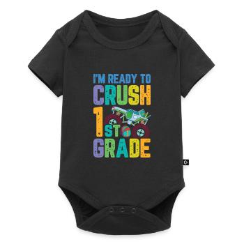 Ich bin bereit, Regenbogenmädchen Jungen der 1. Klasse zu zerquetschen - Baby Premium Kurzarmbody - Schwarz - Vorne