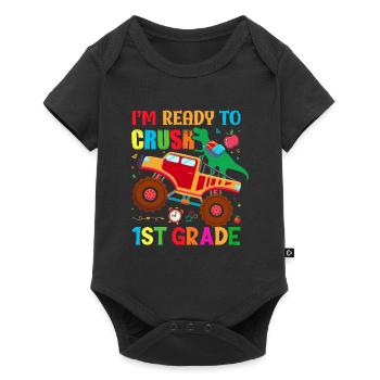 Ich bin bereit, Regenbogenmädchen Jungen der 1. Klasse zu zerquetschen - Baby Premium Kurzarmbody - Schwarz - Vorne