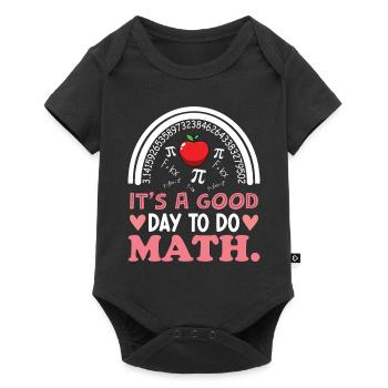 La rentrée scolaire c’est une bonne journée pour faire des cours de mathématiques - Body à manches courtes Premium Bébé - noir - Devant