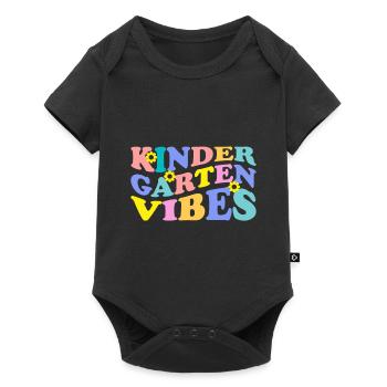 Groovy Hello Kindergarten Vibes Professeur rétro - Body à manches courtes Premium Bébé - noir - Devant