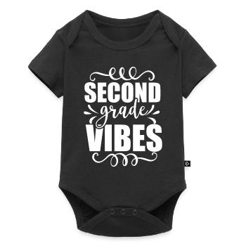 Back To School Second Grade Vibes Retro Teacher - Baby Premium short-sleeve bodysuit - black - Front