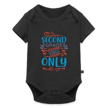 Back To School Second Grade Vibes Retro Teacher - Baby Premium short-sleeve bodysuit - black - Front