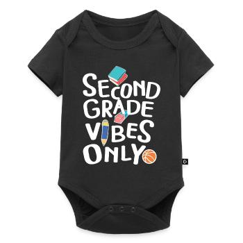 Back To School Second Grade Vibes Retro Teacher - Baby Premium short-sleeve bodysuit - black - Front