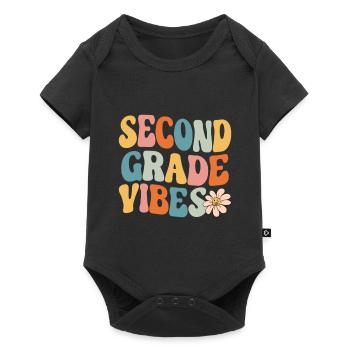 Back To School Second Grade Vibes Retro Teacher - Baby Premium short-sleeve bodysuit - black - Front