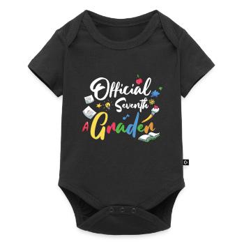 7th Grade Vibes Retro Groovy Women Happy First - Baby Premium short-sleeve bodysuit - black - Front
