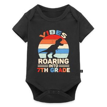 Roaring Into7th Grade vibes Retro Groovy Femmes - Body à manches courtes Premium Bébé - noir - Devant