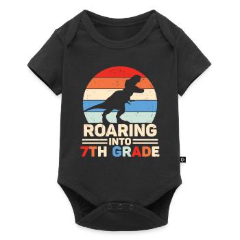 Roaring Into7th Grade vibes Retro Groovy Femmes - Body à manches courtes Premium Bébé - noir - Devant