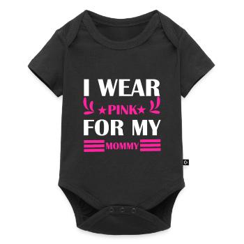 SENSIBILISATION AU CANCER DU SEIN JE PORTE DU ROSE POUR MA MAMAN - Body à manches courtes Premium Bébé - noir - Devant