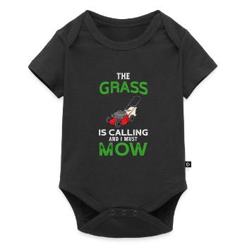 L’herbe appelle et je dois tondre la tondeuse à gazon - Body à manches courtes Premium Bébé - noir - Devant