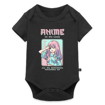 Anime est drôle comme Latin Anime Mange Girl - Body à manches courtes Premium Bébé - noir - Devant