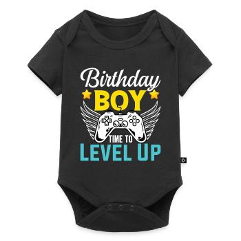 Birthday Boy Il est temps de monter de niveau En ce qui concerne l’anniversaire du jeu vidéo - Body à manches courtes Premium Bébé - noir - Devant