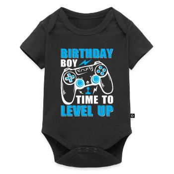 Birthday Boy Il est temps de monter de niveau En ce qui concerne l’anniversaire du jeu vidéo - Body à manches courtes Premium Bébé - noir - Devant
