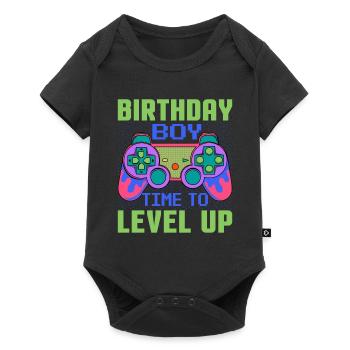 Birthday Boy Il est temps de monter de niveau En ce qui concerne l’anniversaire du jeu vidéo - Body à manches courtes Premium Bébé - noir - Devant