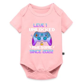 Niveau 1 Débloqué Génial depuis 2022 Funny Gamer 1 - Body à manches courtes Premium Bébé - rose - Devant