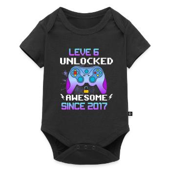 Level 6 freigeschaltet Fantastisch seit 2017 Funny Gamer - Baby Premium Kurzarmbody - Schwarz - Vorne
