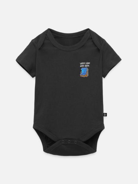 Wennt löppt dann löppt Plattdeutsch Friesisch - Baby Premium Kurzarmbody - Schwarz