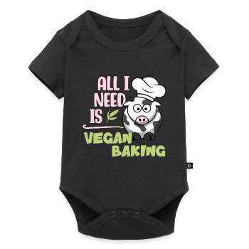 All I need is Vegan Baking - Baby Premium short-sleeve bodysuit - black - Front