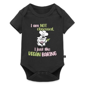 I am not obsessed! I just like Vegan Baking - Baby Premium short-sleeve bodysuit - black - Front