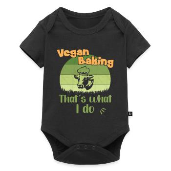Vegan Baking - That ́s what I do - Baby Premium short-sleeve bodysuit - black - Front