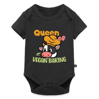 Queen of Vegan Baking - Baby Premium Kurzarmbody - Schwarz - Vorne