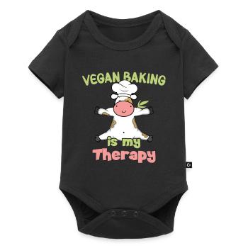 Vegan Baking is my Therapy - Baby Premium short-sleeve bodysuit - black - Front