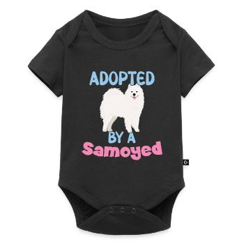 Von einem Samojeden adoptiert - Baby Premium Kurzarmbody - Schwarz - Vorne