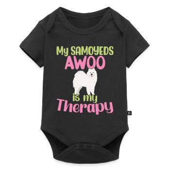 My Samoyeds AWOOO is my Therapy - Baby Premium short-sleeve bodysuit - black - Front