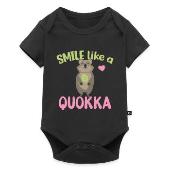Souriez comme un Quokka - Grinsendes Quokka - Body à manches courtes Premium Bébé - noir - Devant