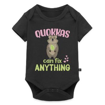 Quokkas peut tout réparer - Sourire Quokka - Body à manches courtes Premium Bébé - noir - Devant