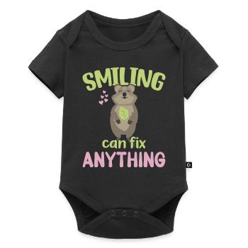 Sourire peut tout réparer - Grinning Quokka - Body à manches courtes Premium Bébé - noir - Devant
