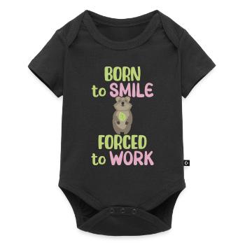 Born to Smile - Forced to Work - Grinning Quokka - Baby Premium short-sleeve bodysuit - black - Front