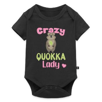 Crazy Quokka Lady / Grinsendes Quokka - Body à manches courtes Premium Bébé - noir - Devant