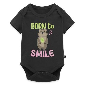 Né pour sourire / Sourire Quokka - Body à manches courtes Premium Bébé - noir - Devant
