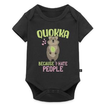 Quokka - Parce que je déteste les gens / Sourire Quokka - Body à manches courtes Premium Bébé - noir - Devant